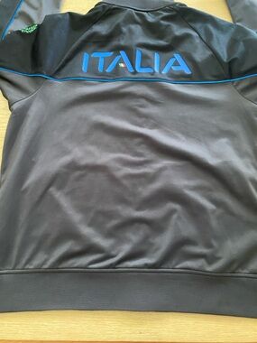FILA VINTAGE  Black Track Jacket with Blue Trim ITALIA 🇮🇹